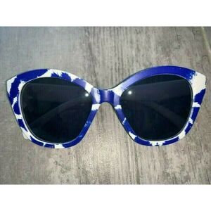 SURGE Sunglasses Beach Summer Oversized Fashion Blue White Festival Trendy NEW